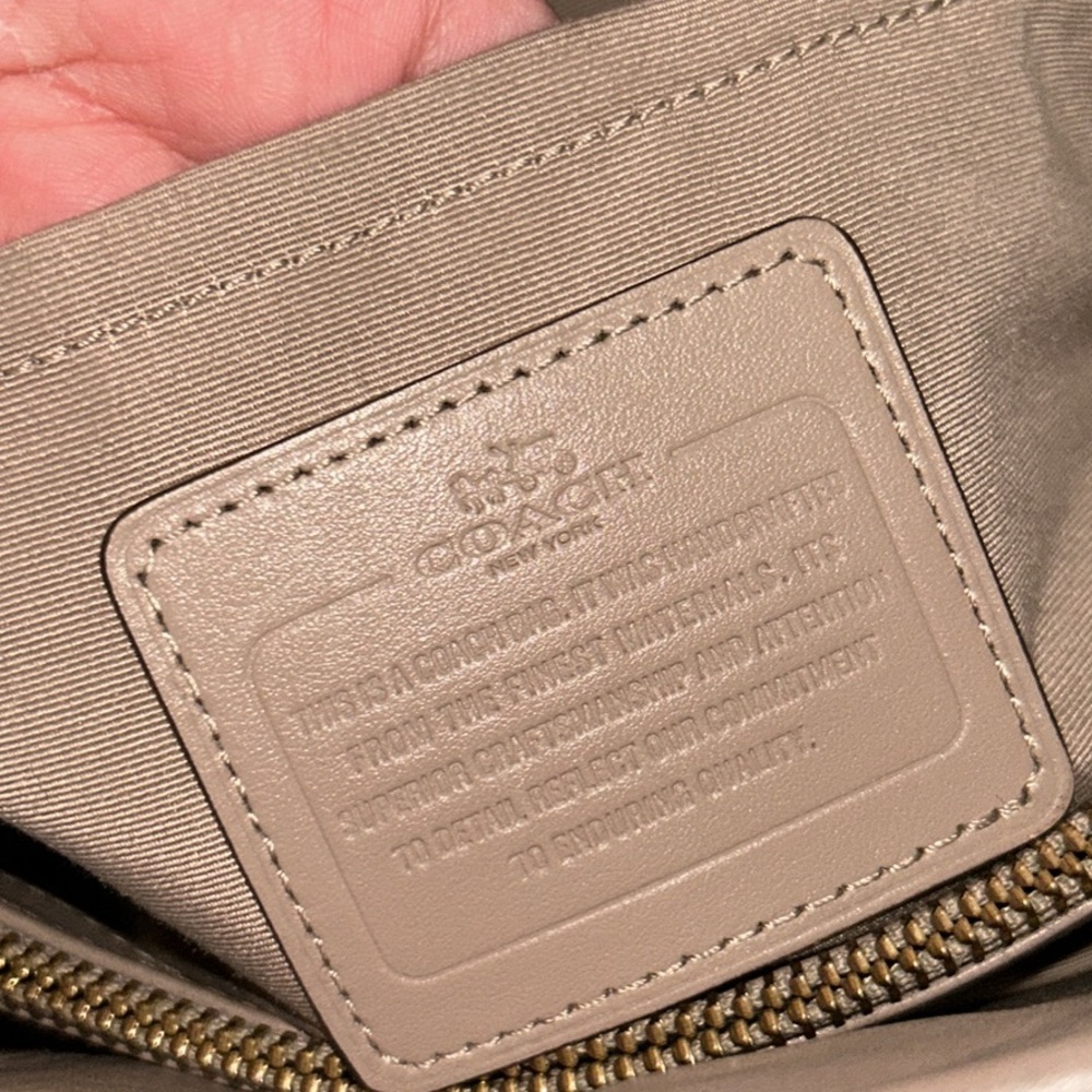 Coach SMALL TAUPE MARGOT CARRYALL IN QUILTED LEATHER Crossbody Bag - Picture 8 of 10